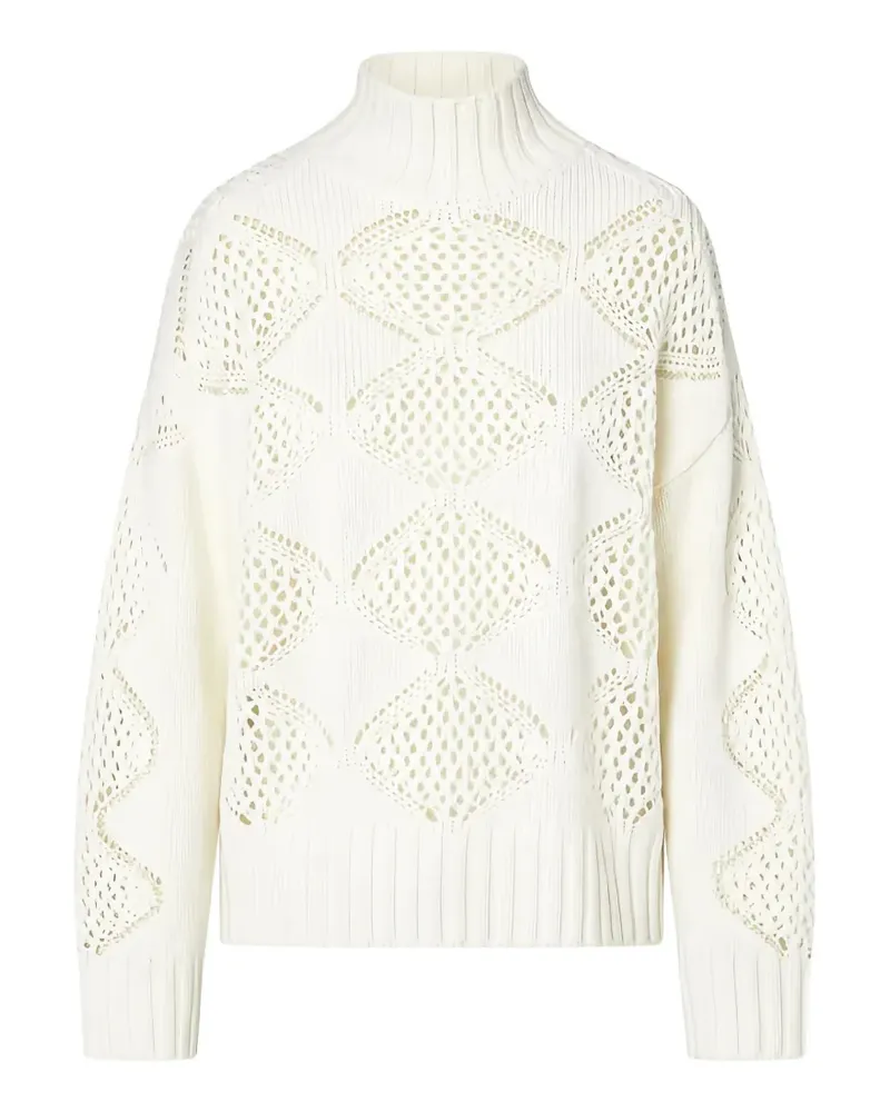 Liu Jo Rollkragenpullover mit Perlen und Lochmuster - Nude Nude