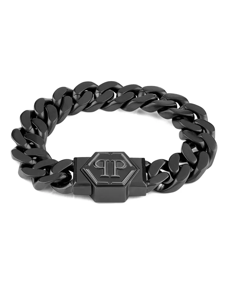Philipp Plein Hexagon curb-chain bracelet - Schwarz Schwarz