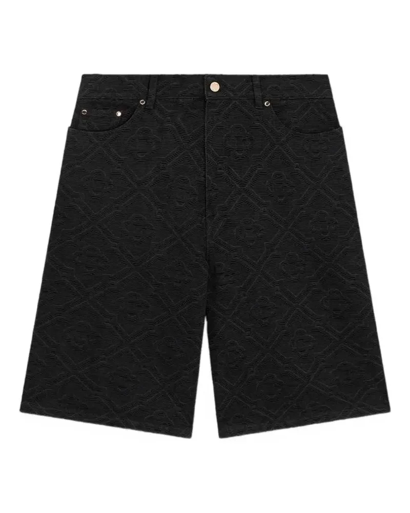 Casablanca Paris monogram denim shorts - Schwarz Schwarz