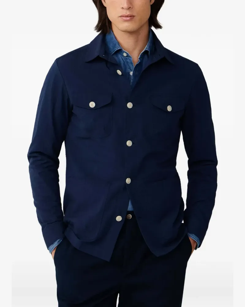 Hackett Jacke aus Seersucker - Blau Blau