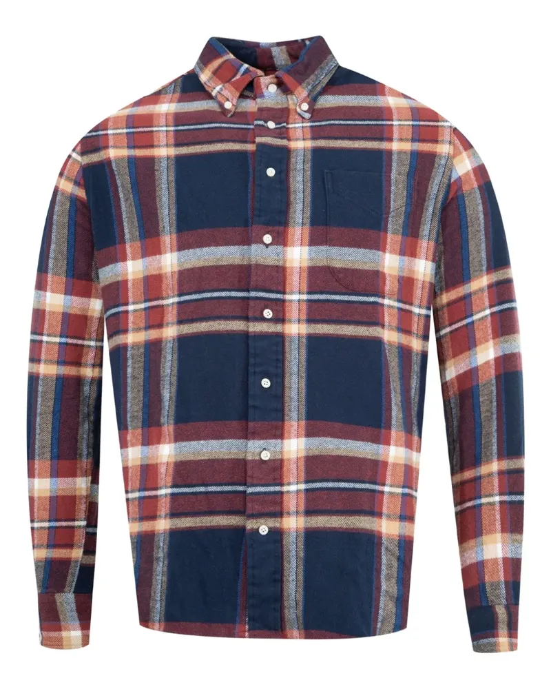 Gitman Vintage Kariertes Winter Madras Hemd - Blau Blau