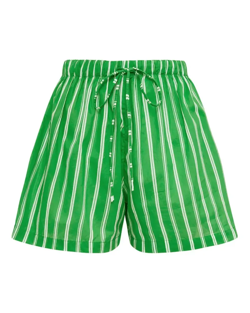Faithfull The Brand Gestreifte Shorts mit Kordelzug - Grün Grün