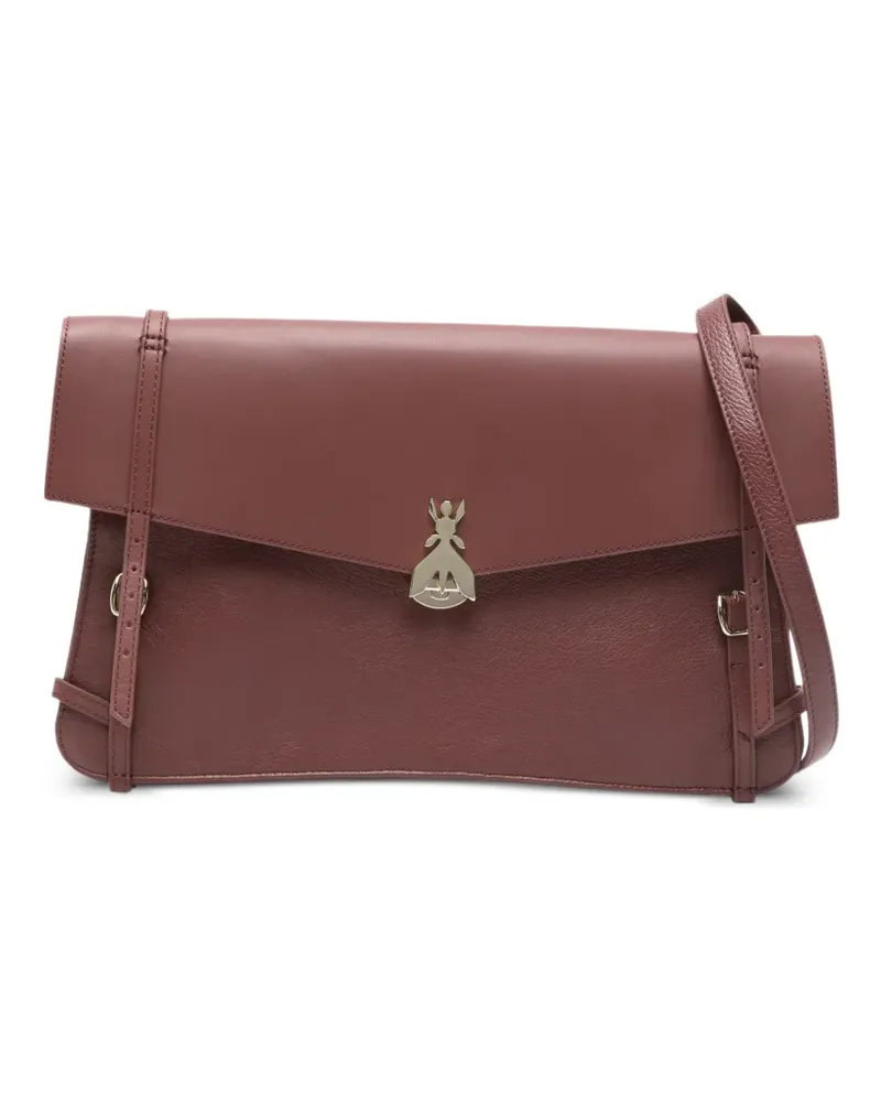Patrizia Pepe Fly Bamby Jouer flap leather shoulder bag - Braun Braun