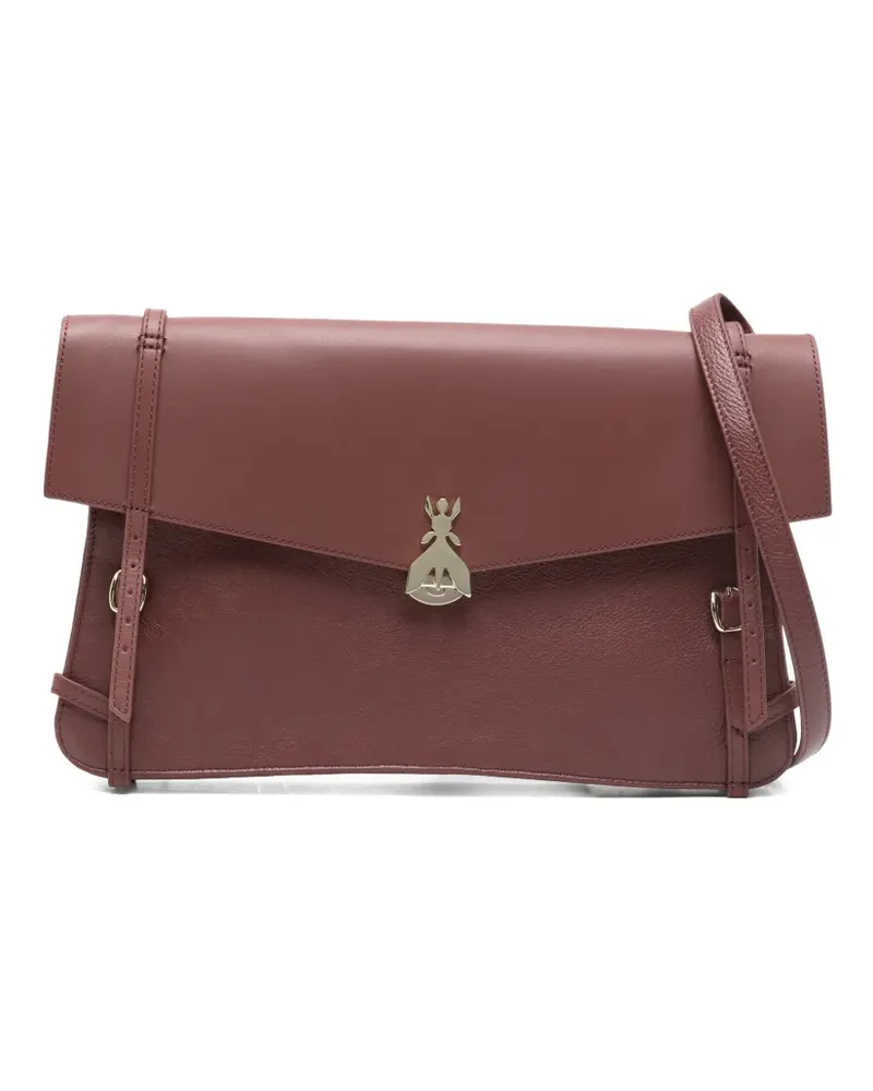 Patrizia Pepe Fly Bamby Jouer flap leather shoulder bag - Braun Braun