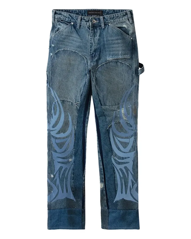WHO DECIDES WAR winged carpenter denim jeans - Blau Blau