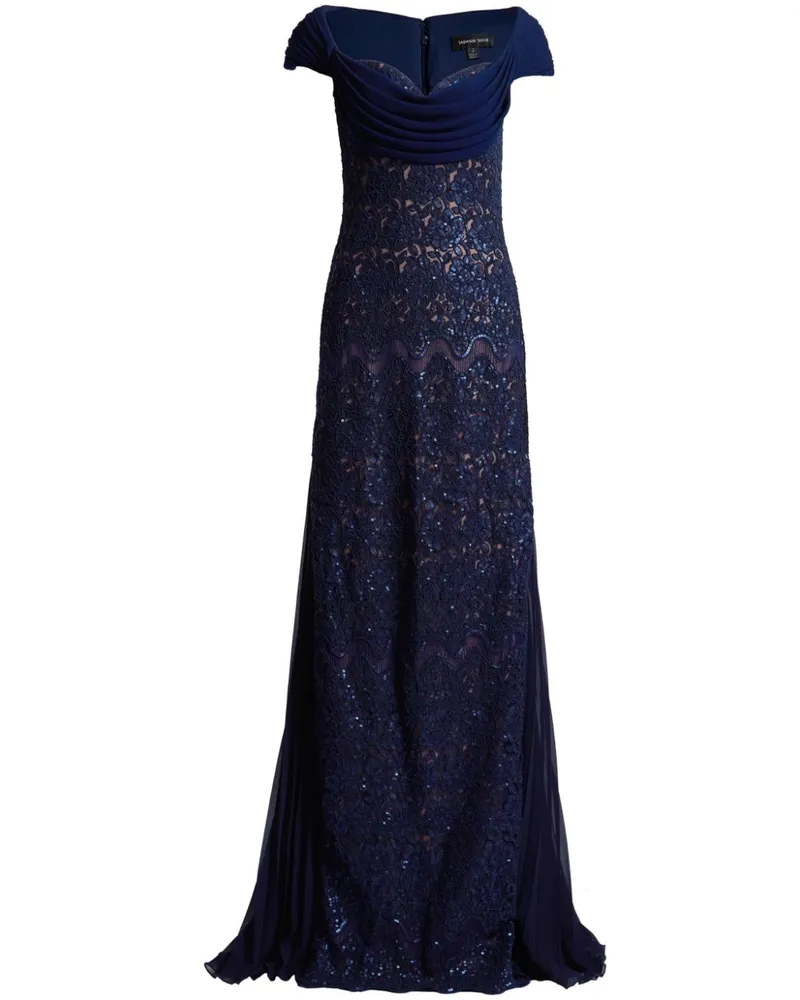 Tadashi Shoji Abendkleid mit Pailletten Blau