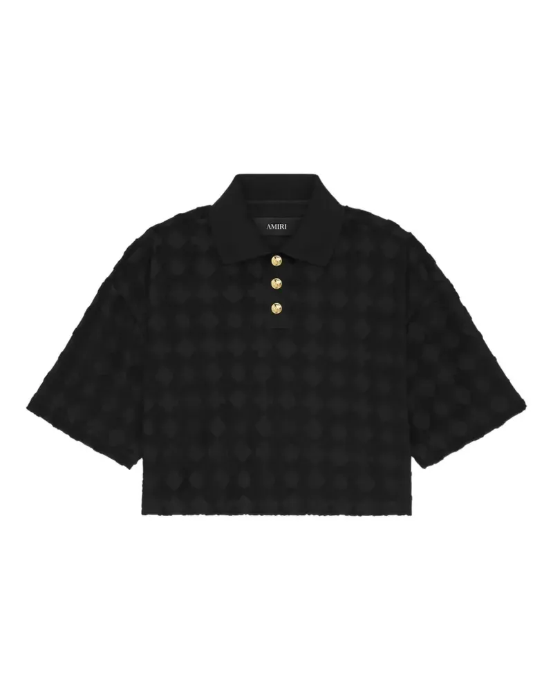 Amiri Strukturiertes MA Quad Poloshirt - Schwarz Schwarz