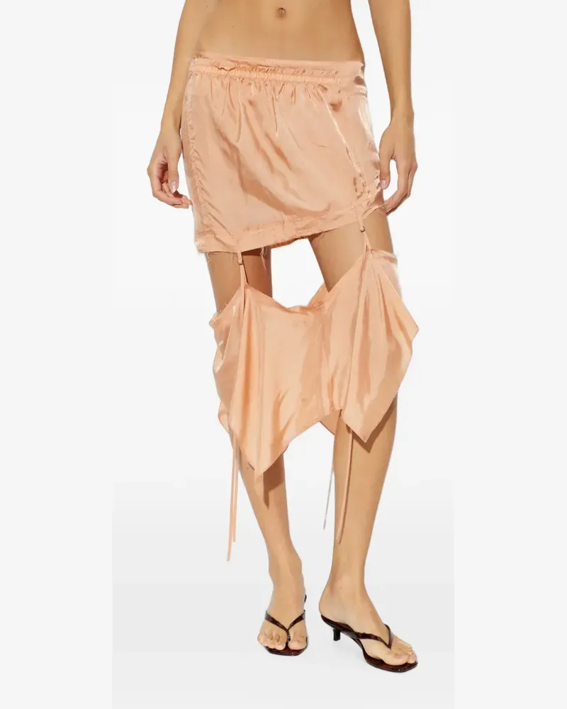 Charlotte Knowles Beth layered-panel asymmetric skirt - Orange Orange