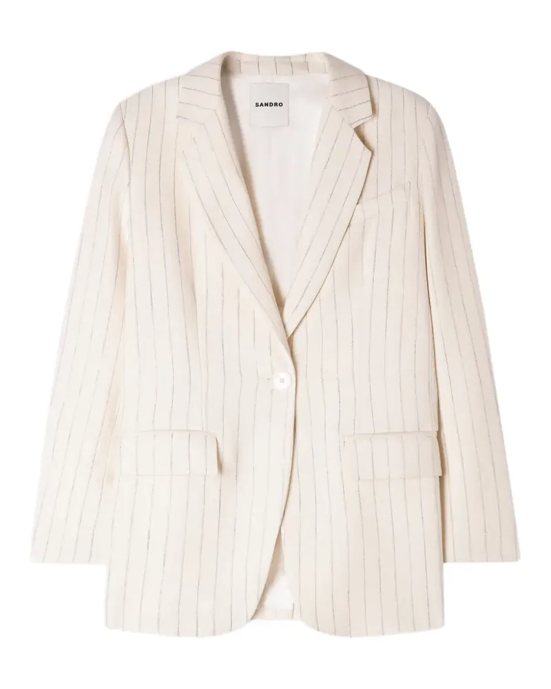 Sandro Gestreifter Blazer - Nude Nude