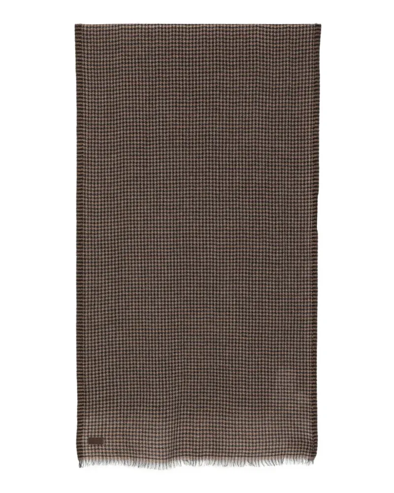 Canali Schal mit Logo-Patch - Braun Braun