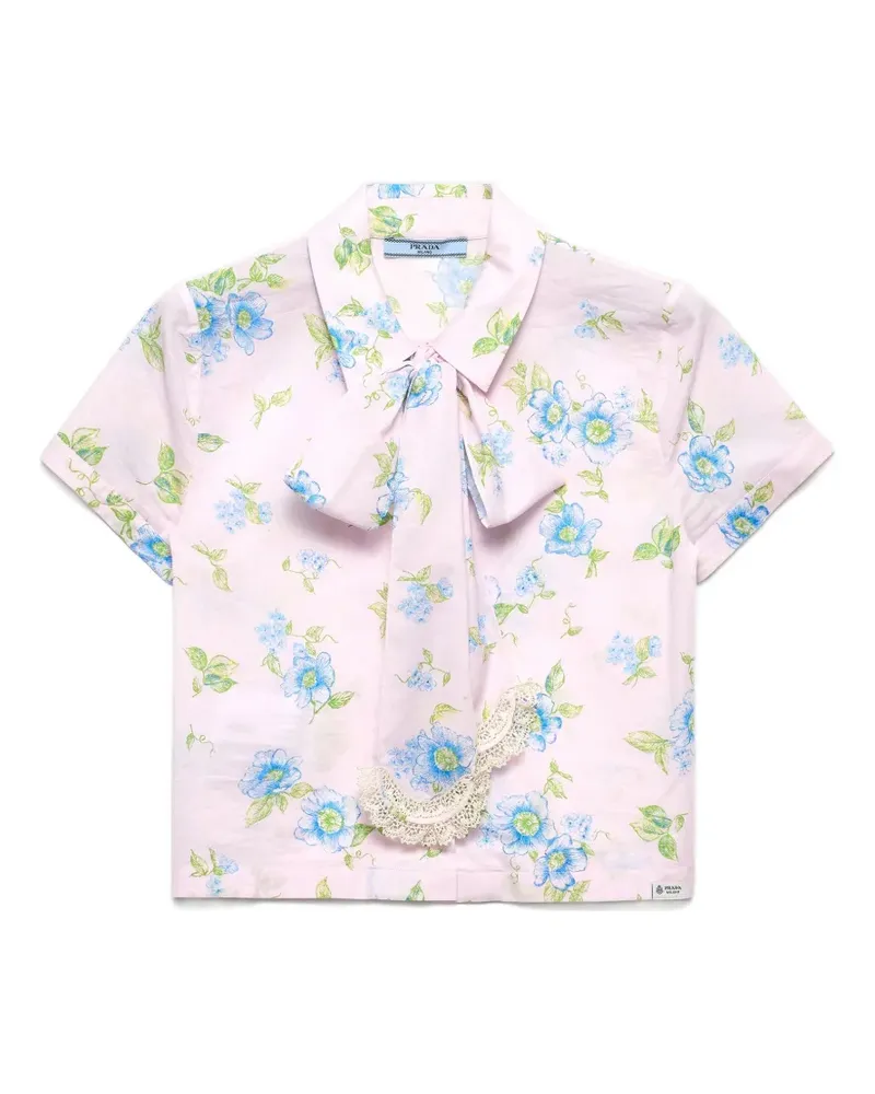 Prada floral-print batiste shirt - Rosa Rosa