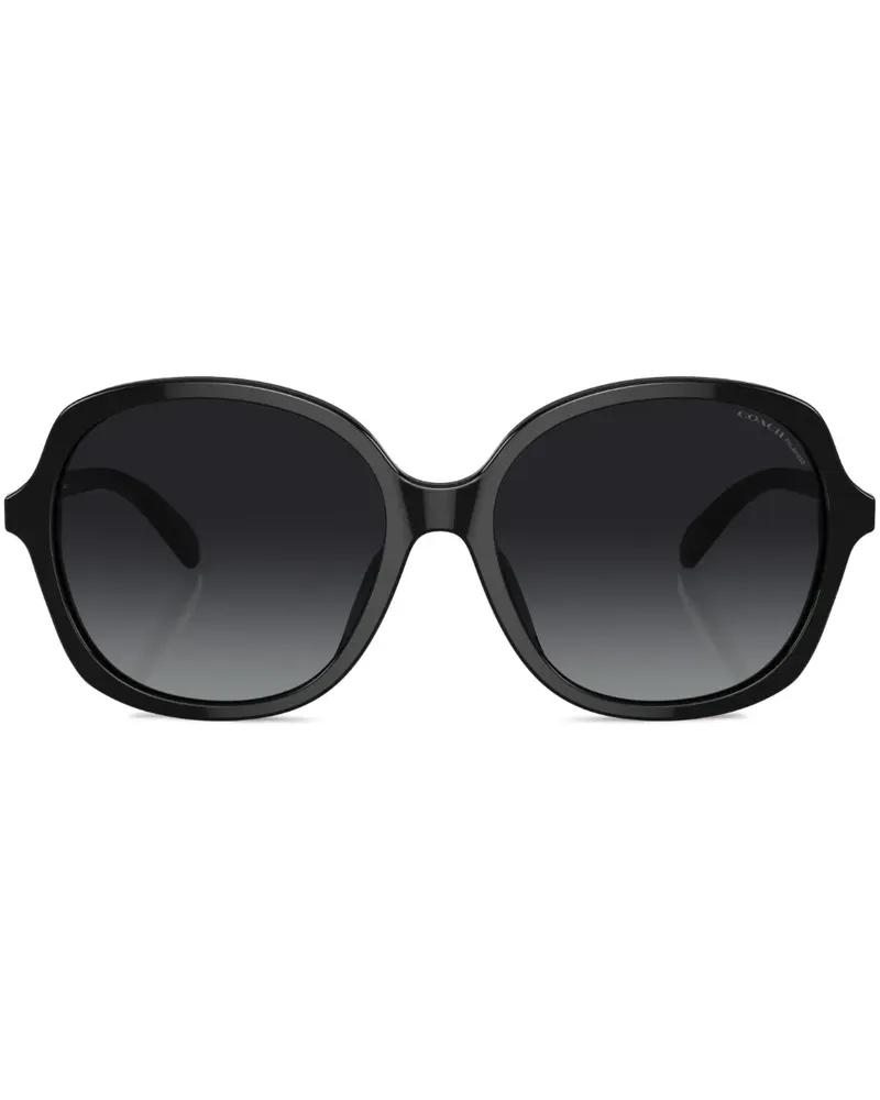 Coach Runde Sonnenbrille im Oversized-Look - Schwarz Schwarz