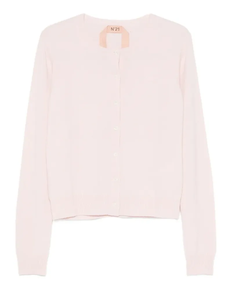 N° 21 logo-embroidered button-up cardigan - Rosa Rosa