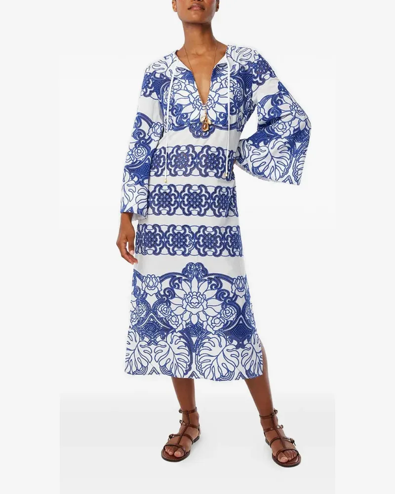 Borgo De Nor Clea embroidered midi dress - Weiß Weiß