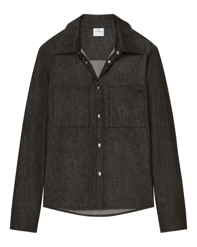 Courrèges Utility-Hemdjacke mit Knopfleiste - Schwarz Schwarz