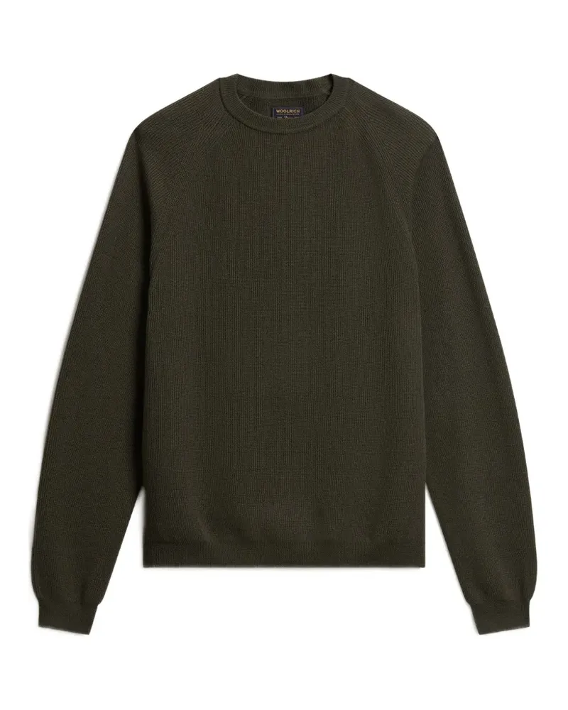 Woolrich Gerippter Pullover mit Raglanärmeln - Grün Grün