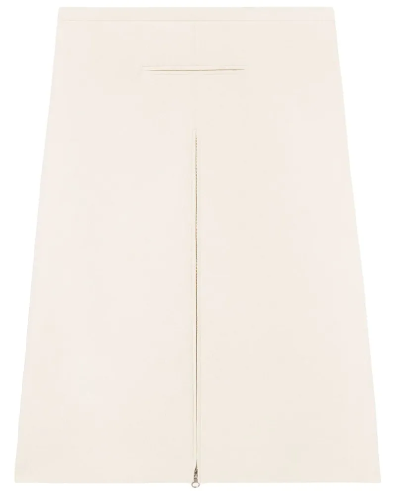 Courrèges Midirock im Layering-Look - Nude Nude