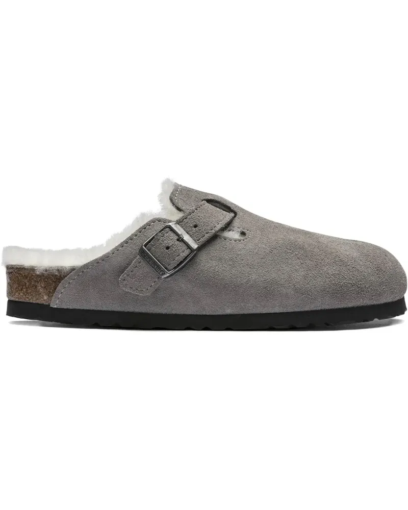 Birkenstock Boston Mules aus Shearling - Grau Grau