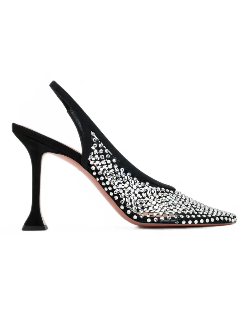Amina Muaddi Dolly crystal-net slingback pumps - Schwarz Schwarz