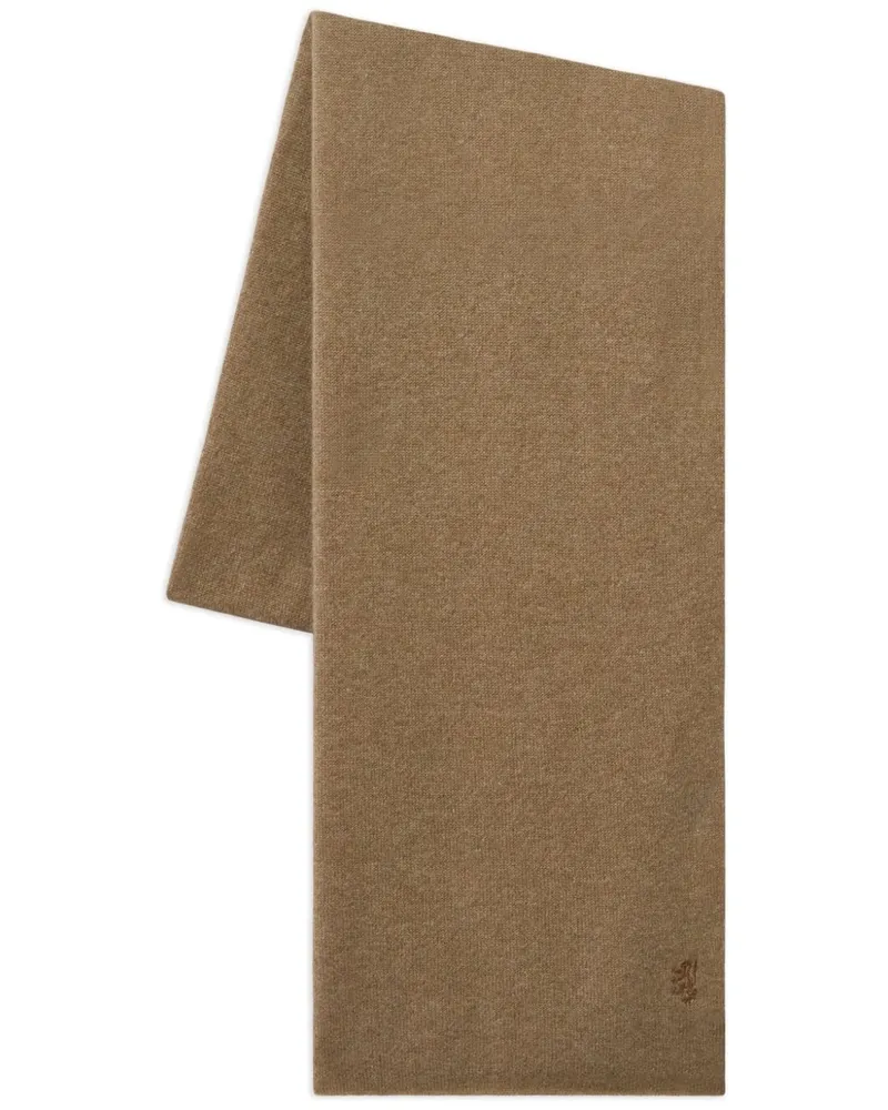 Pringle of Scotland Kaschmirschal mit Logo-Stickerei - Nude Nude