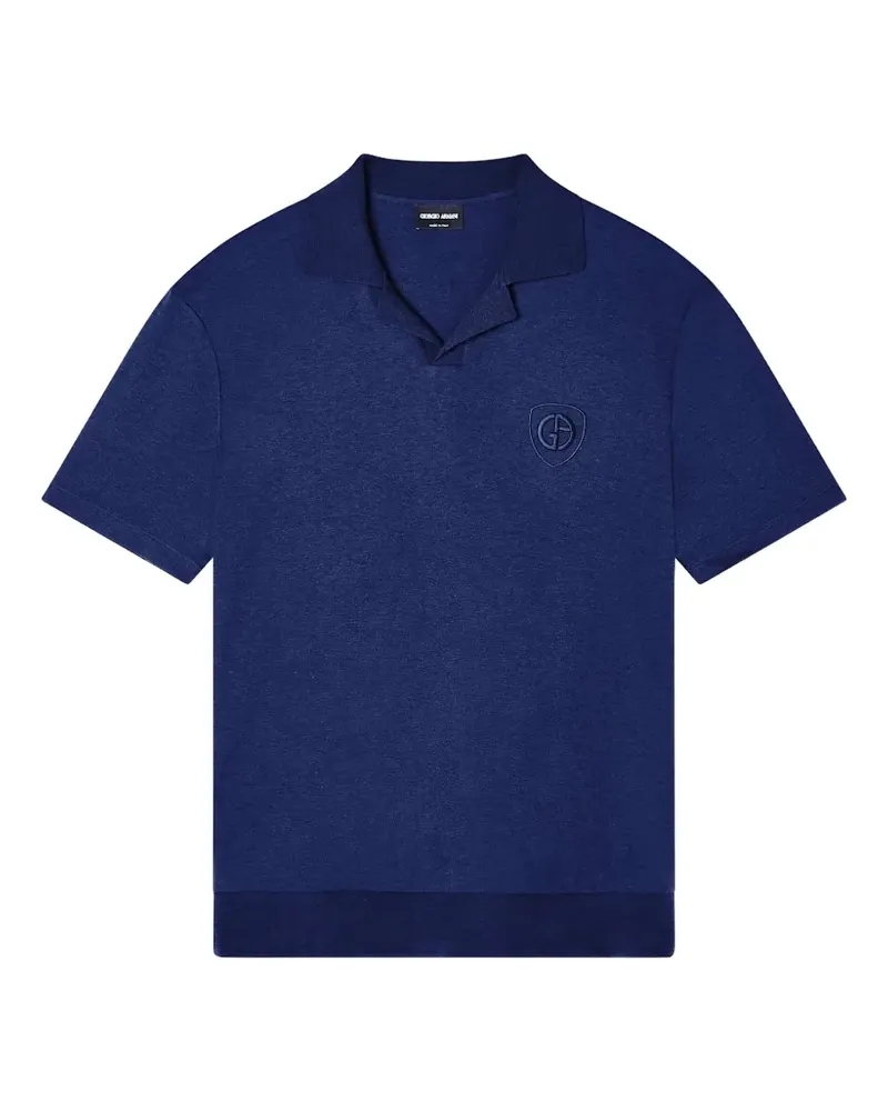 Giorgio Armani T-Shirt mit Logo-Stickerei - Blau Blau