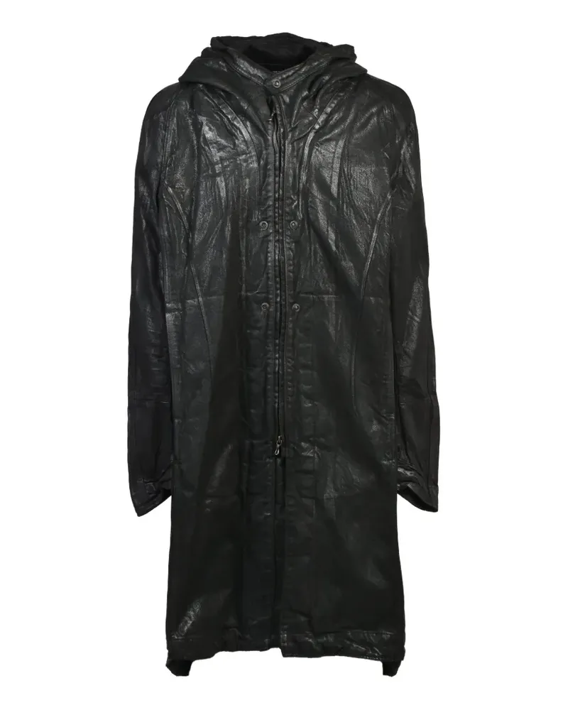 Julius waxed denim coat - Schwarz Schwarz