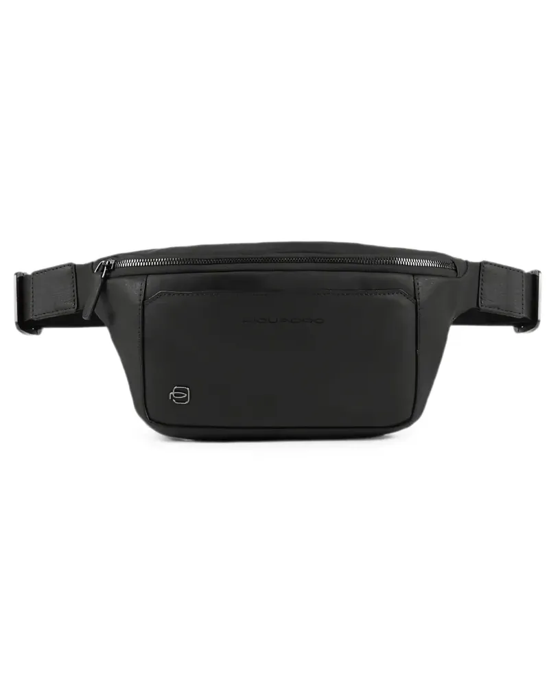 Piquadro logo-plaque zip-fastening belt bag - Schwarz Schwarz