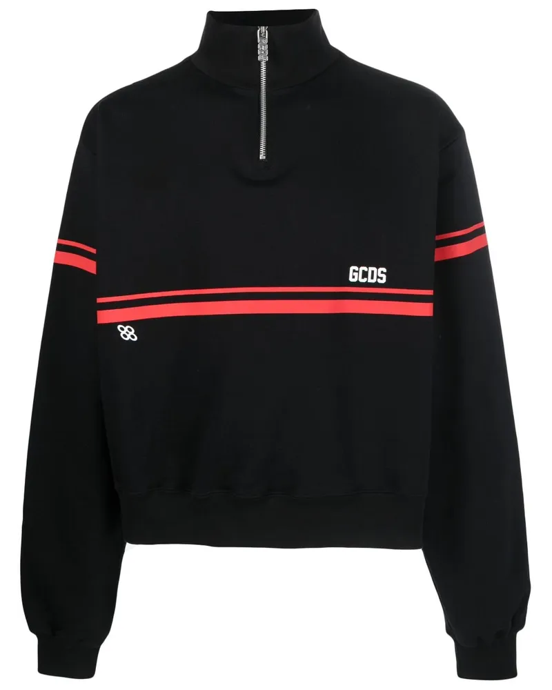 GCDS Sweatshirt mit Logo-Print Schwarz