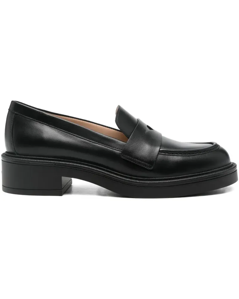 Stuart Weitzman penny leather loafers - Schwarz Schwarz