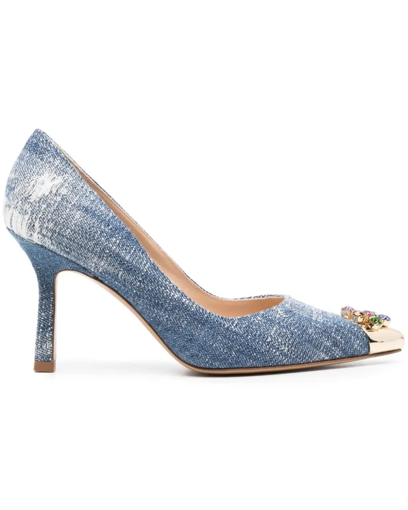 FESTA Milano Camelia Denim-Pumps 90mm Blau