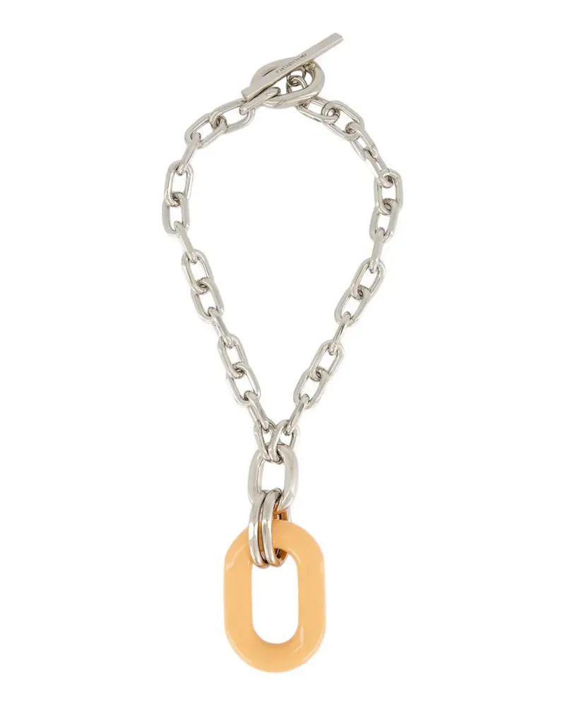 Paco Rabanne resin-pendant cable-link necklace - Silber Silber