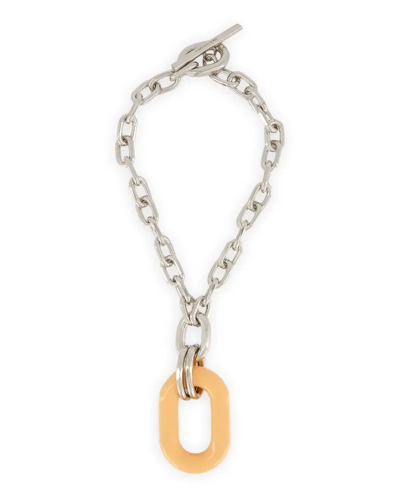 Paco Rabanne resin-pendant cable-link necklace - Silber Silber