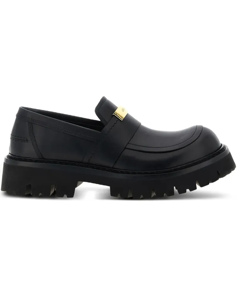 Moschino Loafer mit Schild - Schwarz Schwarz