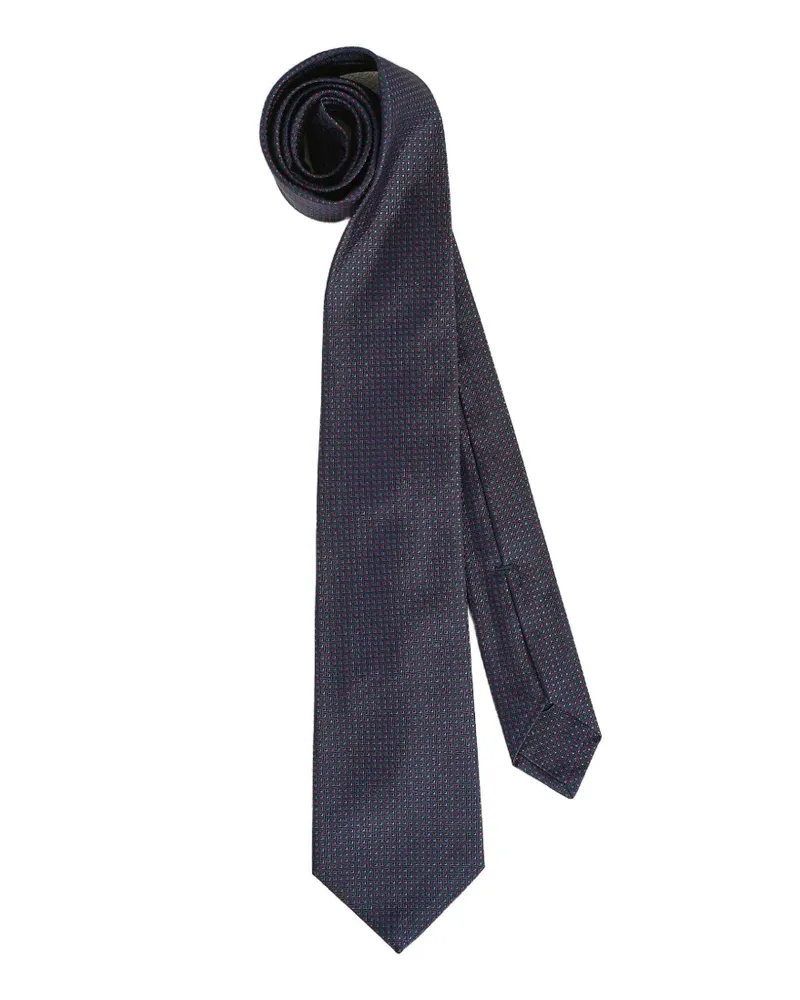 Kiton Geometrisch gemusterte Krawatte - Blau Blau