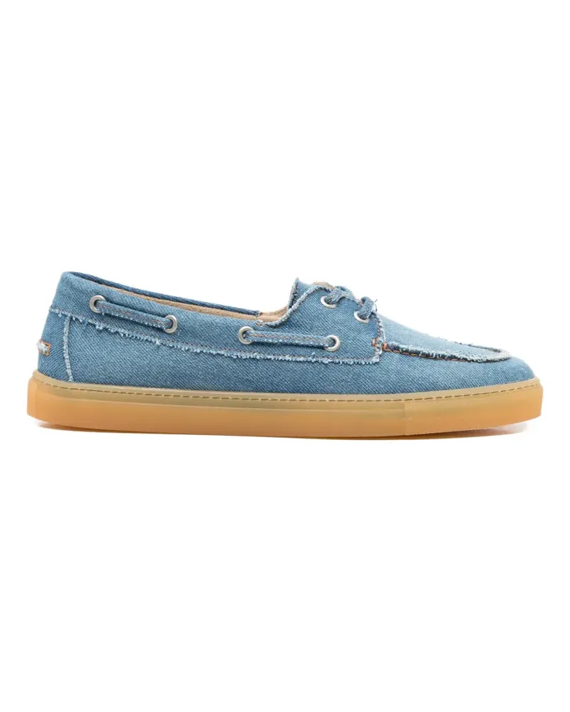 Copenhagen frayed lace-up boat shoes - Blau Blau