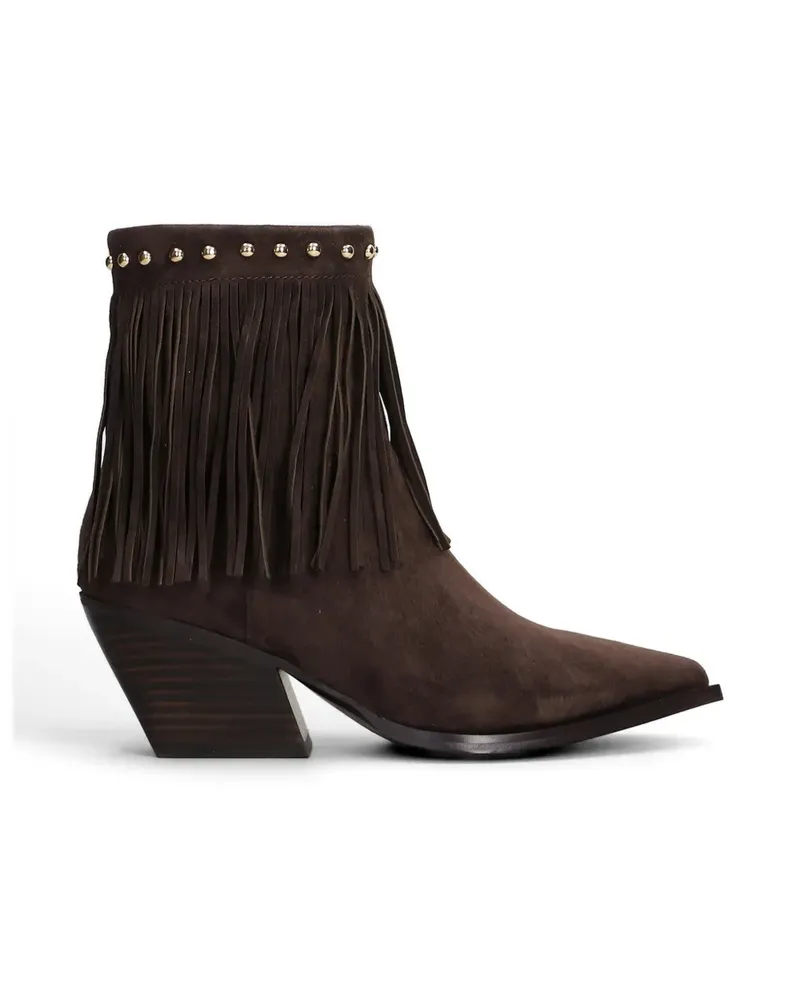 MARC ELLIS fringed studded ankle boots - Braun Braun