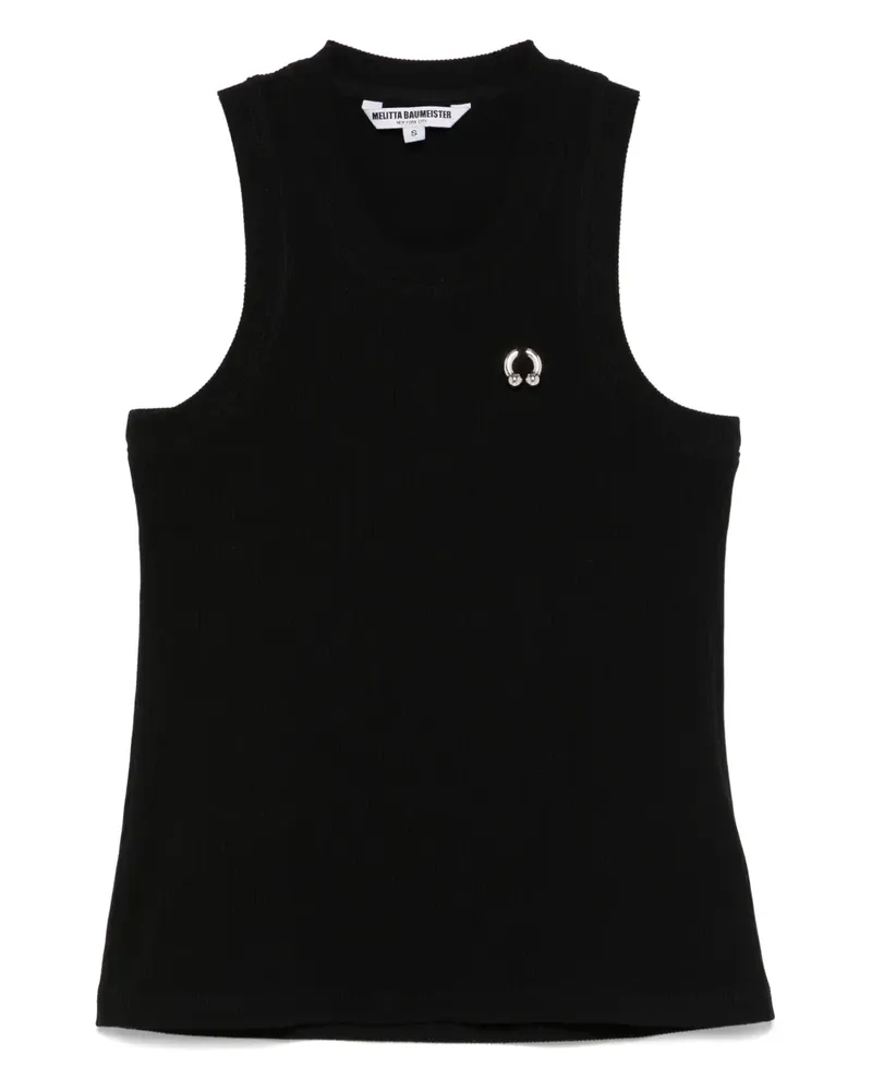 Melitta Baumeister Tanktop mit Piercing - Schwarz Schwarz
