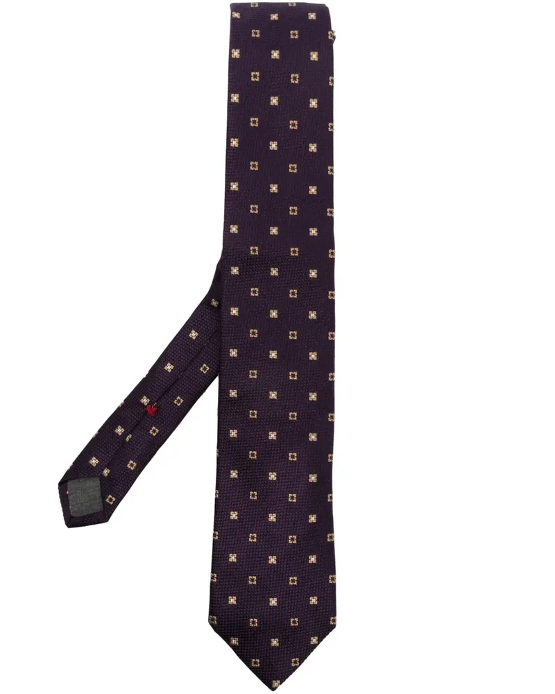 Brunello Cucinelli Seidenkrawatte mit Vierpass-Muster - Violett Violett