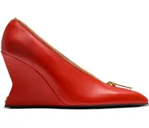 Wedge-Pumps mit Reißverschlussdetail 95mm - Rot