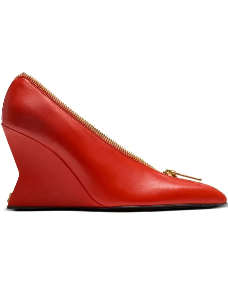 Balmain Wedge-Pumps mit Reißverschlussdetail 95mm - Rot Rot