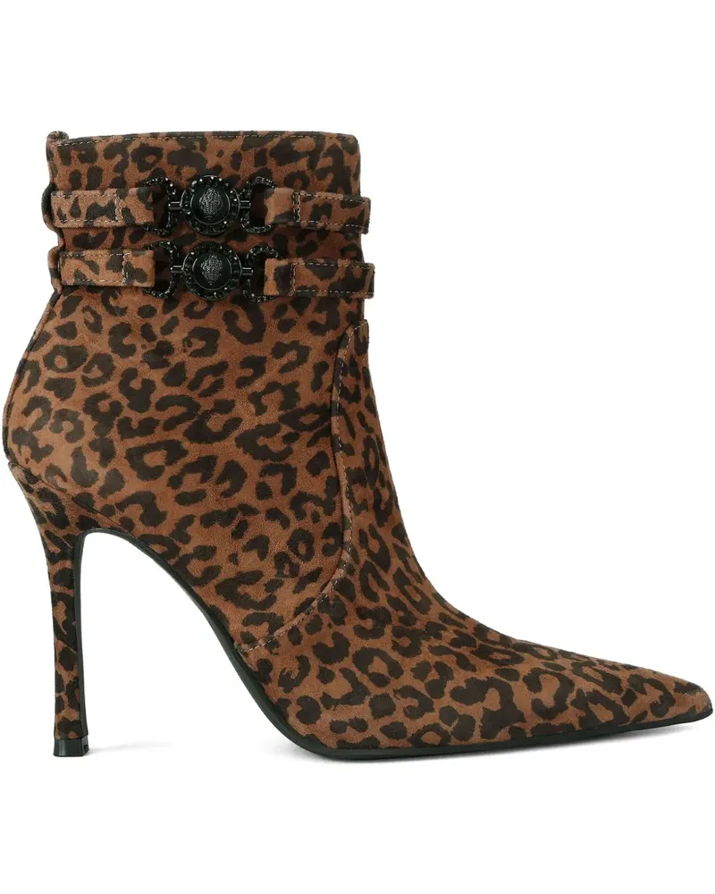 Kurt Geiger 110mm Mansion leopard straps ankle boots - Braun Braun