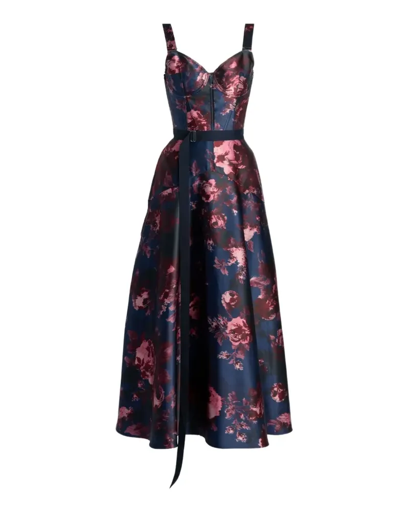 Erdem Maxikleid mit floralem Print - Blau Blau