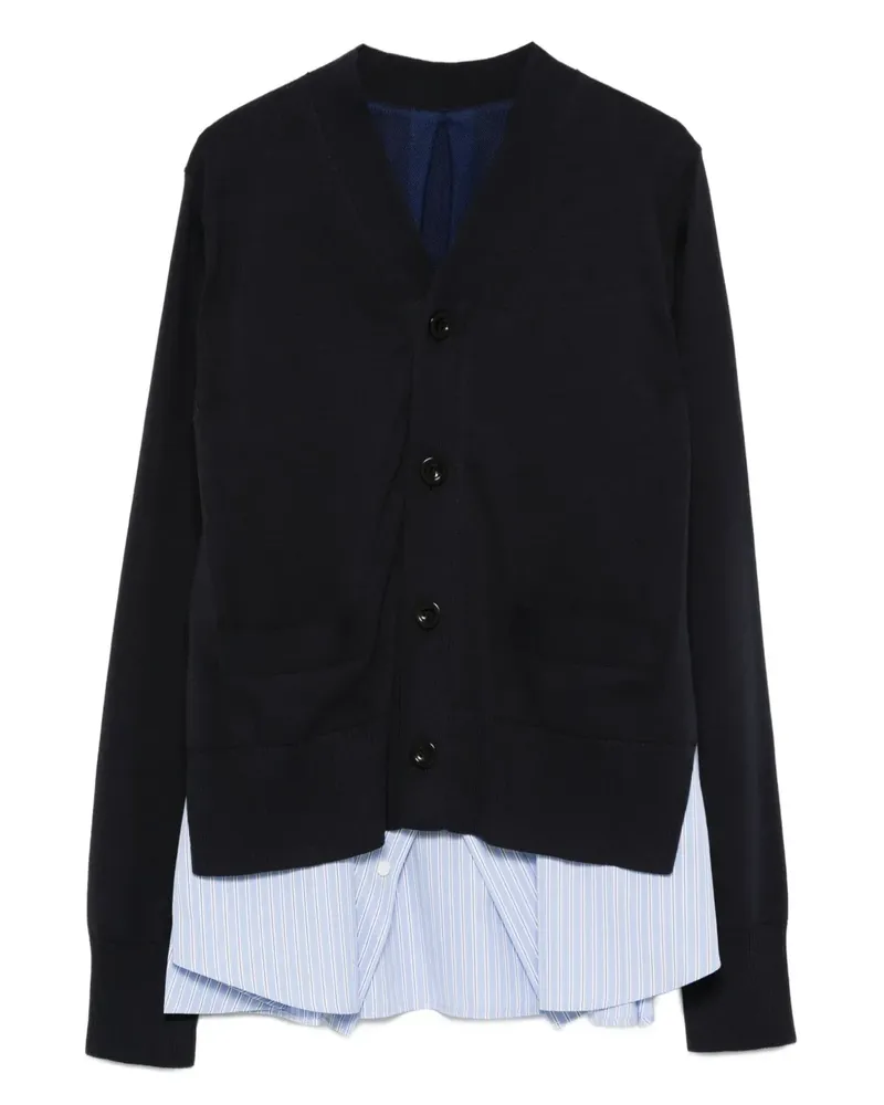 Sacai Geknöpfter Cardigan im Layering-Look - Blau Blau