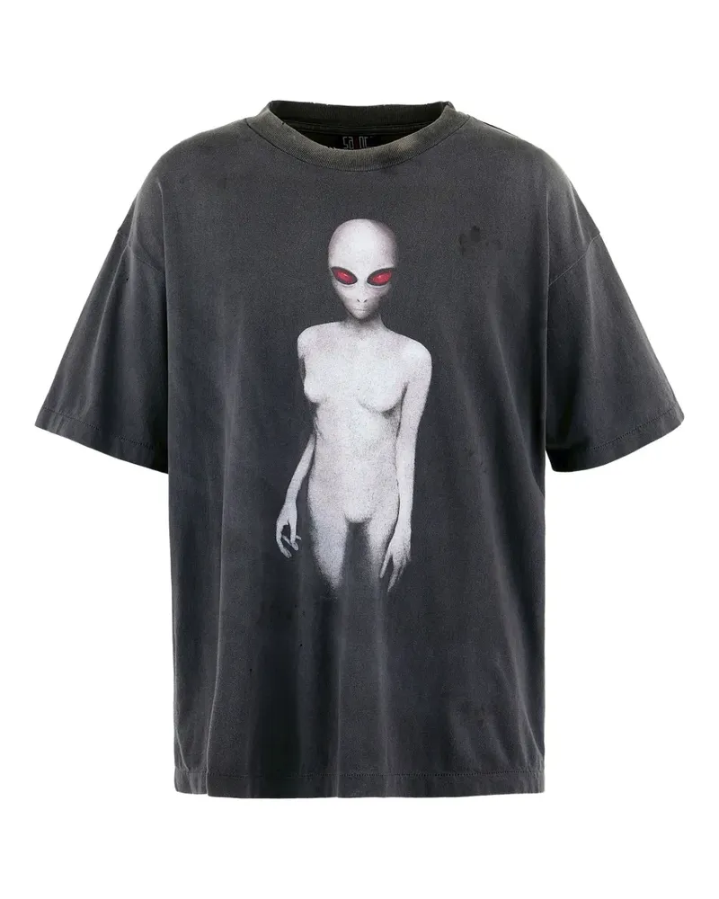 SAINT MXXXXXX T-Shirt mit grafischem Print - Schwarz Schwarz