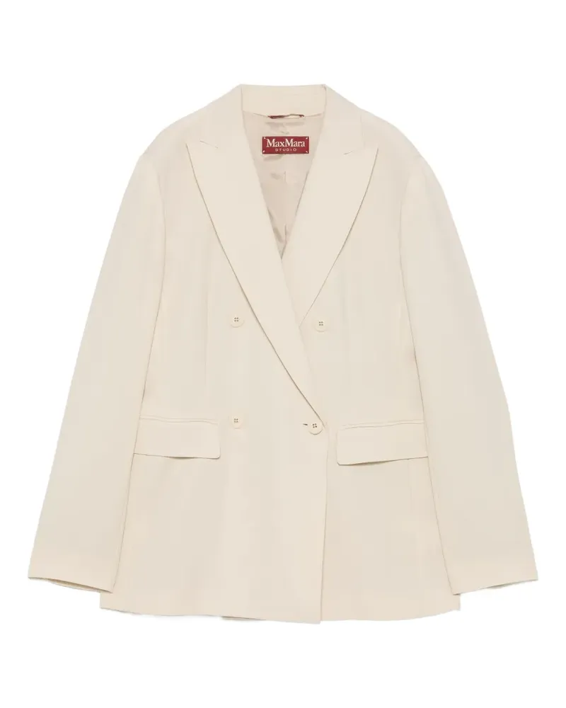 Max Mara Ebbri double-breasted peak-lapels jacket - Nude Nude