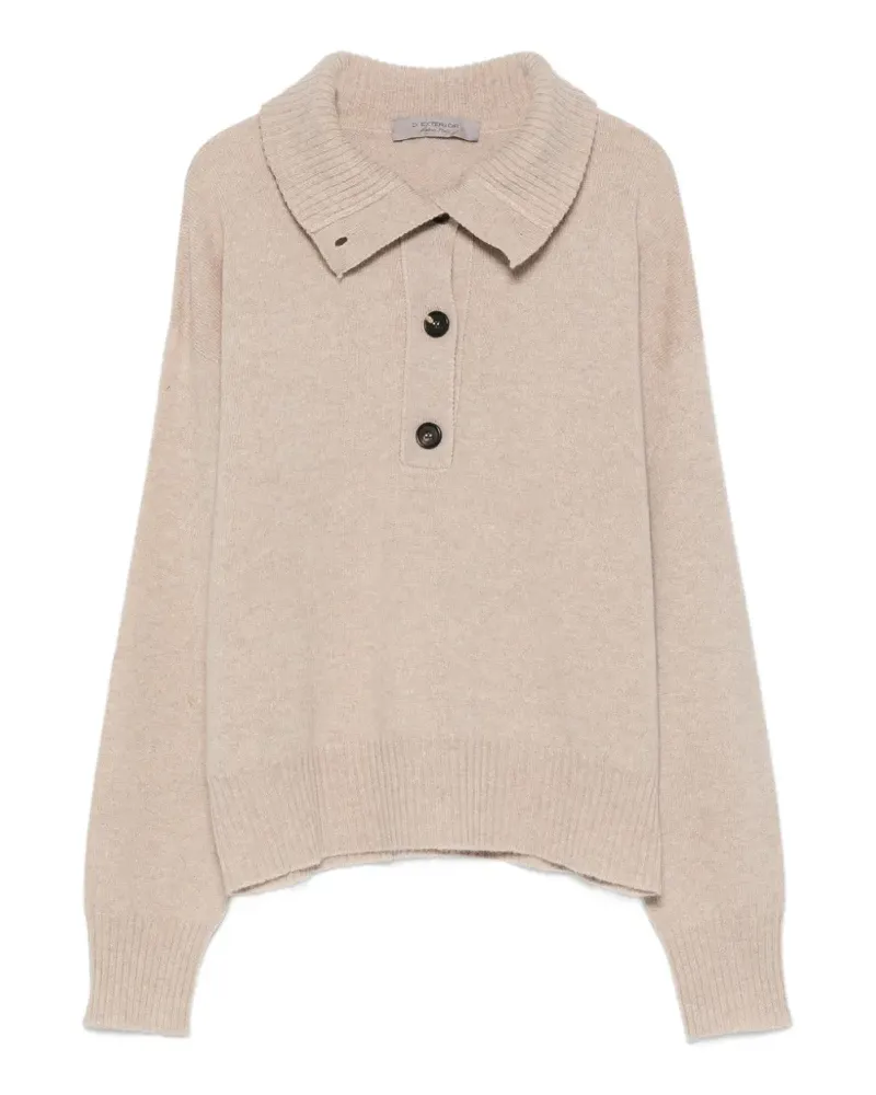 D.EXTERIOR Geknöpfter Pullover mit Polokragen - Nude Nude
