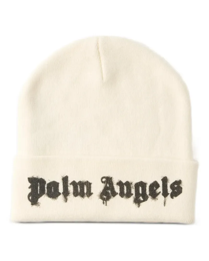 Palm Angels Dripping logo-intarsia beanie hat - Weiß Weiß