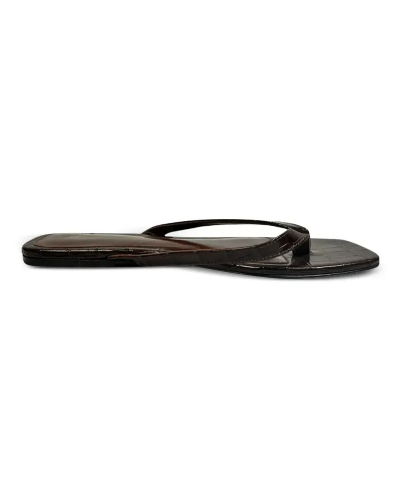 Totême 2020s croc-effect square-toe sandals - Braun Braun