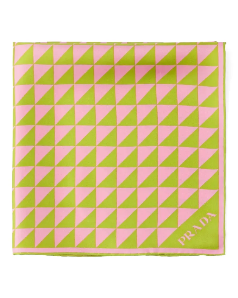 Prada Seidenschal mit Print - Grün Grün