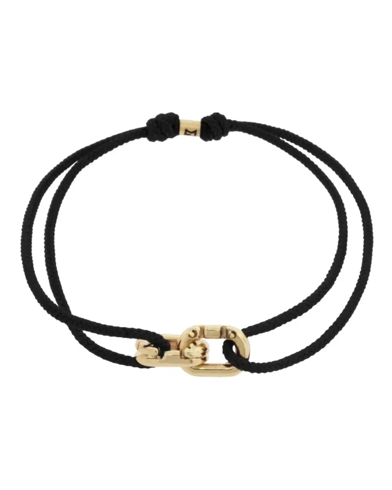 Luis Morais Kordelarmband mit 14kt Gelbgolddetail - Schwarz Schwarz